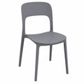 Stuhl – 4er-Set, moderner Stil, stapelbar, Grau