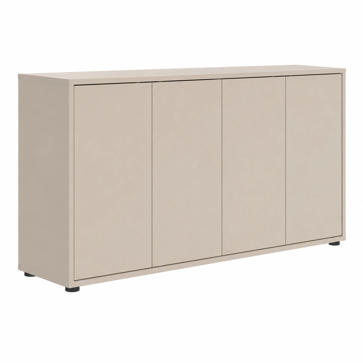 Kommode – 136 × 73 cm, moderner Stil, mit mehreren Türen, aus Holz, Beige