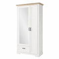 Garderobenschrank – 93 × 204 × 41 cm, Landhausstil, ausziehbar, aus Eichenholz, Artisan-Eiche