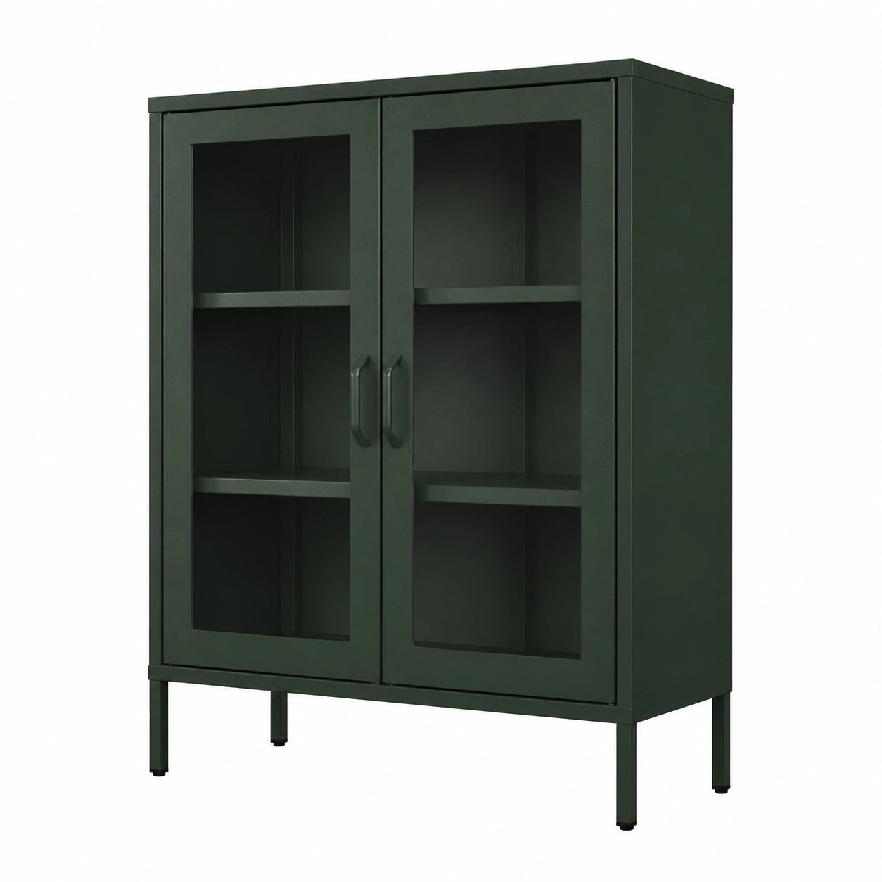 Vitrinenschrank – 80 × 101,5 × 40 cm, mit Ablagen, aus Glas
