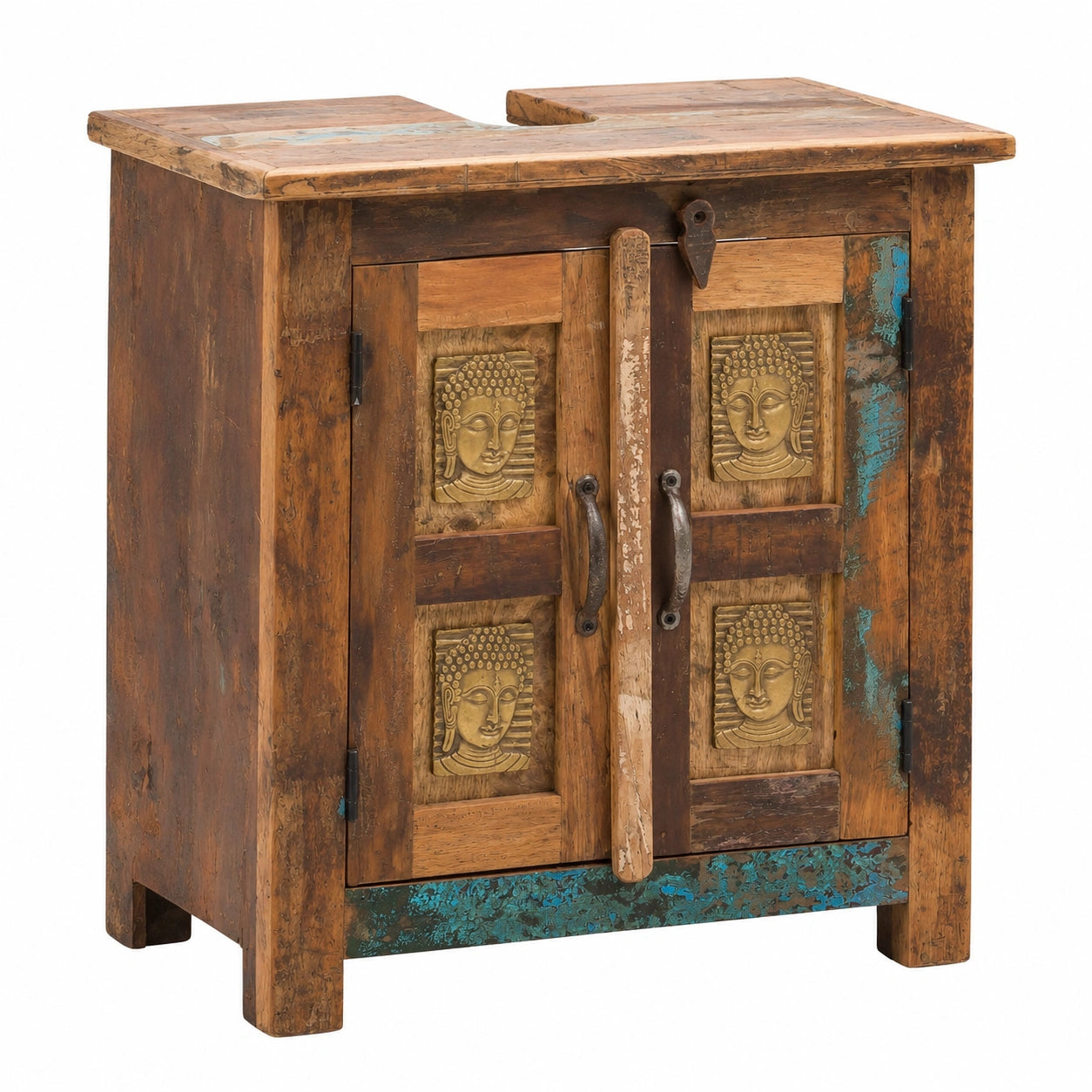 Waschbeckenunterschrank – 52 × 60 × 30 cm, aus Massivholz, für Badezimmer