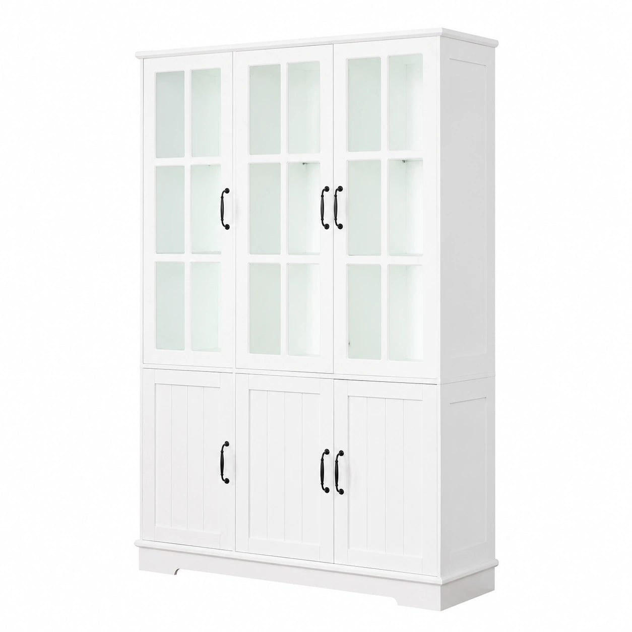 Vitrinenschrank – 180 cm, mit LED-Beleuchtung, mit mehreren Türen