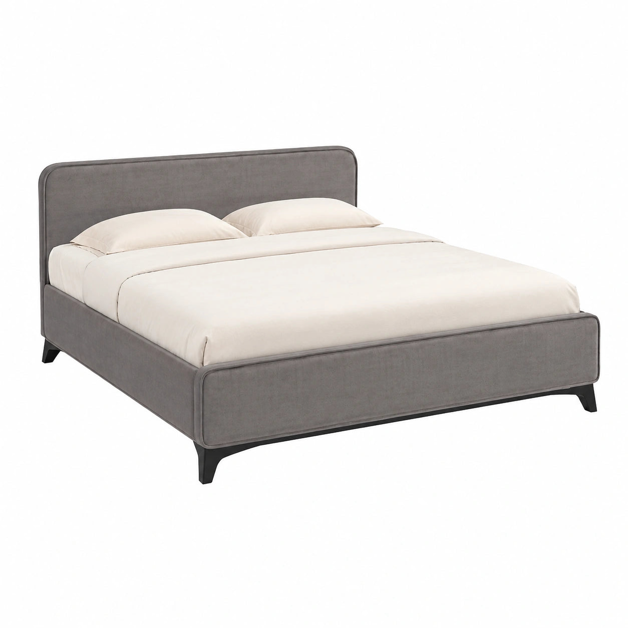 Polsterbett – moderner Stil, gepolstert, mit Lattenrost, Grau