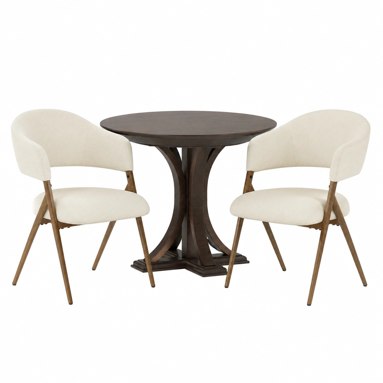 Esszimmerstühle – 2er-Set, moderner Stil, gepolstert, mit Rückenlehne, Beige, für Wohnzimmer und Schlafzimmer