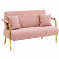 Sofa – moderner Stil, gepolstert, mit Armlehnen, aus Metall, Rosa, für Wohnzimmer