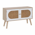Schrank – 52 × 80 × 30 cm, skandinavischer Stil, mit mehreren Türen, aus MDF und Rattan, Braun